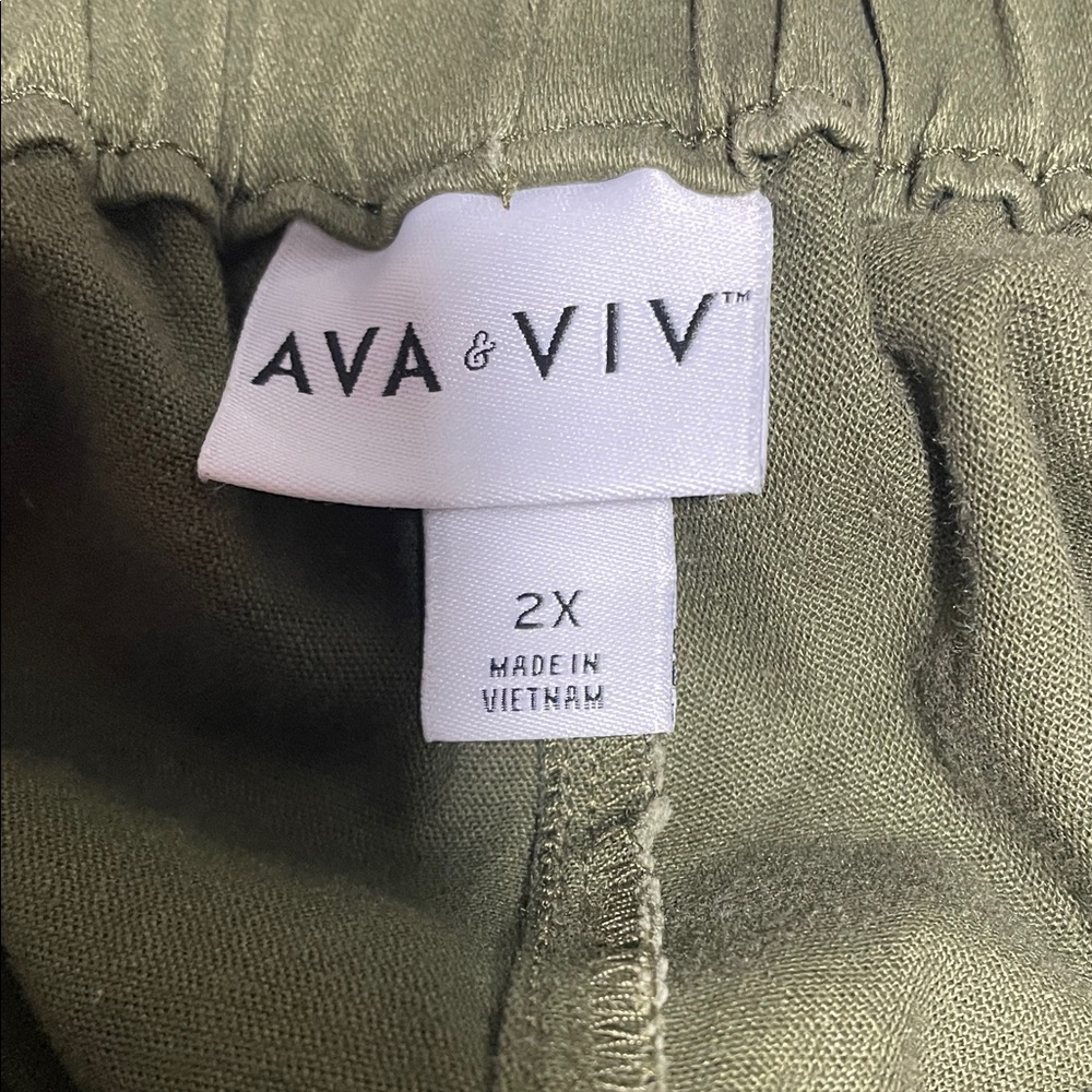 Ava & Viv Olive Green Pants, NWT - Picture 2 of 6